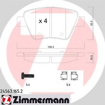 245631652 ZIMMERMANN Комплект тормозных колодок, дисковый тормоз