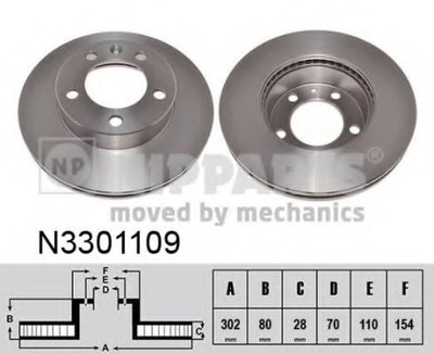 N3301109 NIPPARTS Тормозной диск