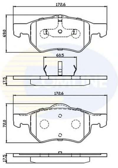 CBP02222 COMLINE Комплект тормозных колодок, дисковый тормоз