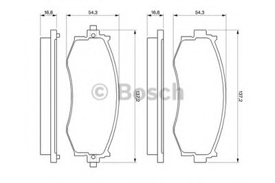 0986461121 BOSCH Комплект тормозных колодок, дисковый тормоз