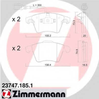 237471851 ZIMMERMANN Комплект тормозных колодок, дисковый тормоз