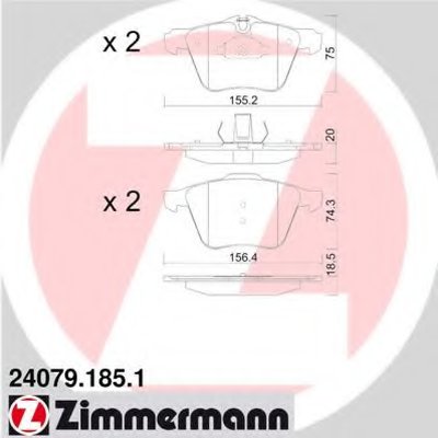 240791851 ZIMMERMANN Комплект тормозных колодок, дисковый тормоз