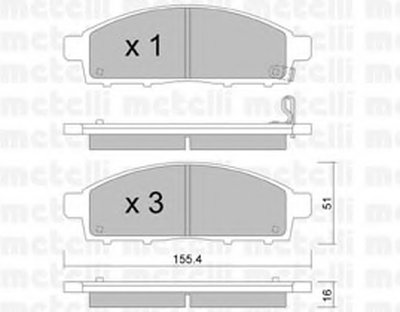 2207910 METELLI Комплект тормозных колодок, дисковый тормоз