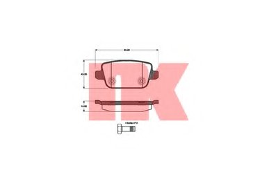 222567 NK Комплект тормозных колодок, дисковый тормоз