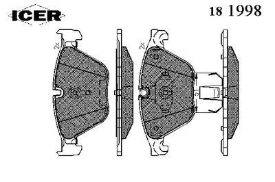 181998 ICER Комплект тормозных колодок, дисковый тормоз
