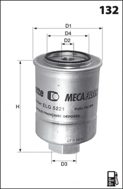 ELG5222 MECAFILTER Топливный фильтр