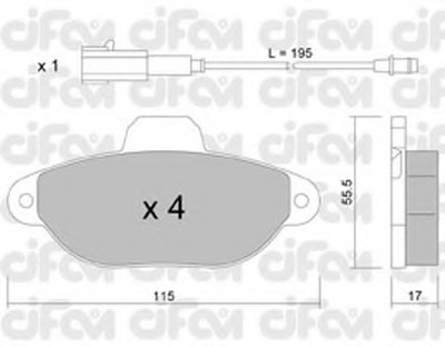 8221592 CIFAM Комплект тормозных колодок, дисковый тормоз