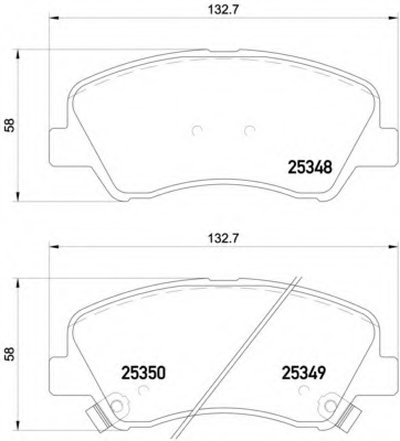 P18025 BREMBO Комплект тормозных колодок, дисковый тормоз