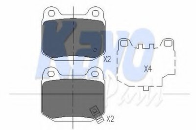 KBP6562 KAVO PARTS Комплект тормозных колодок, дисковый тормоз