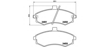 P30020 BREMBO Комплект тормозных колодок, дисковый тормоз