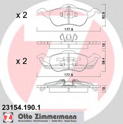 231541901 ZIMMERMANN Комплект тормозных колодок, дисковый тормоз