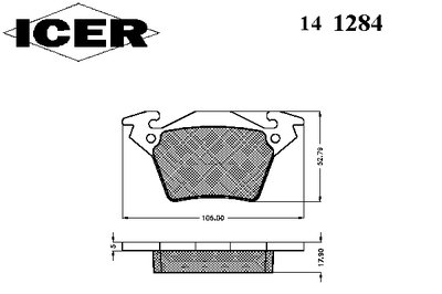 141284 ICER Комплект тормозных колодок, дисковый тормоз
