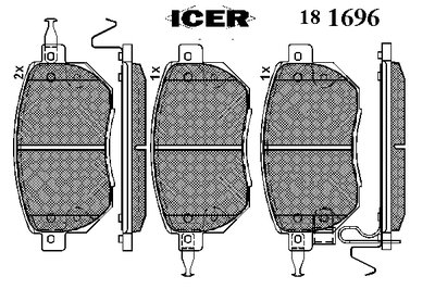 181696 ICER Комплект тормозных колодок, дисковый тормоз