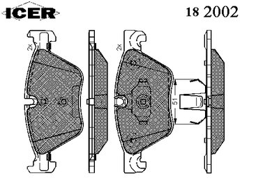 182002 ICER Комплект тормозных колодок, дисковый тормоз