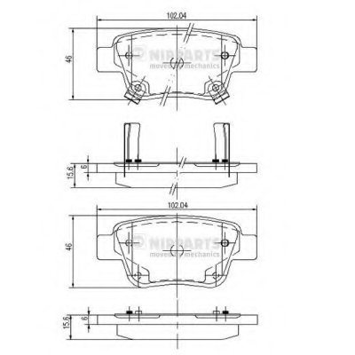 J3612030 NIPPARTS Комплект тормозных колодок, дисковый тормоз