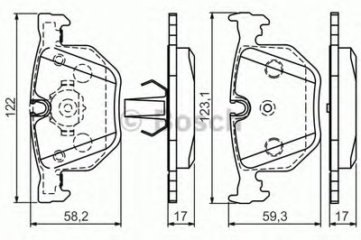 0986494286 BOSCH Комплект тормозных колодок, дисковый тормоз