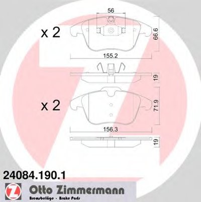 240841901 ZIMMERMANN Комплект тормозных колодок, дисковый тормоз