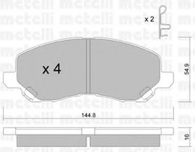 2204810 METELLI Комплект тормозных колодок, дисковый тормоз