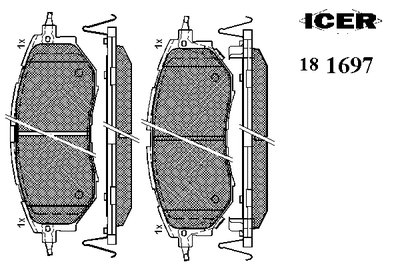 181697 ICER Комплект тормозных колодок, дисковый тормоз