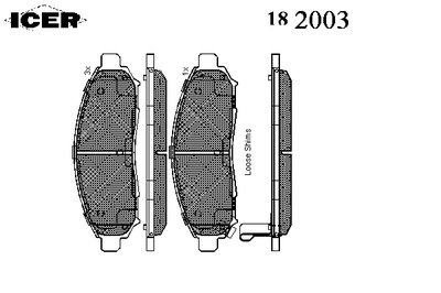 182003 ICER Комплект тормозных колодок, дисковый тормоз