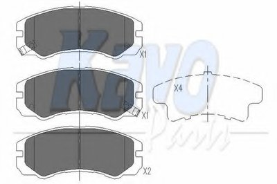 KBP3501 KAVO PARTS Комплект тормозных колодок, дисковый тормоз