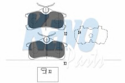 KBP9017 KAVO PARTS Комплект тормозных колодок, дисковый тормоз