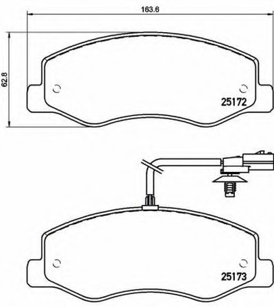 P68061 BREMBO Комплект тормозных колодок, дисковый тормоз