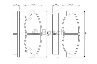 0986461124 BOSCH Комплект тормозных колодок, дисковый тормоз