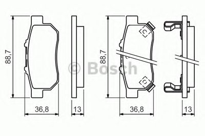 0986494392 BOSCH Комплект тормозных колодок, дисковый тормоз