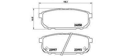 P30023 BREMBO Комплект тормозных колодок, дисковый тормоз