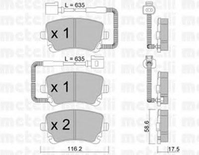 2205541 METELLI Комплект тормозных колодок, дисковый тормоз