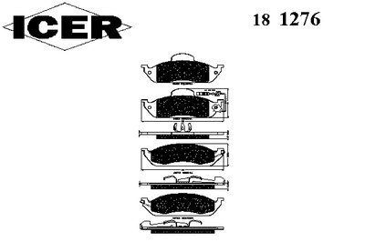 181276 ICER Комплект тормозных колодок, дисковый тормоз