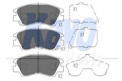 KBP5501 KAVO PARTS Комплект тормозных колодок, дисковый тормоз