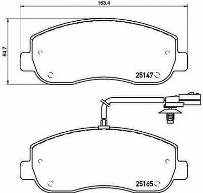 P68062 BREMBO Комплект тормозных колодок, дисковый тормоз