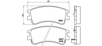 P49032 BREMBO Комплект тормозных колодок, дисковый тормоз