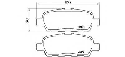 P56068 BREMBO Комплект тормозных колодок, дисковый тормоз