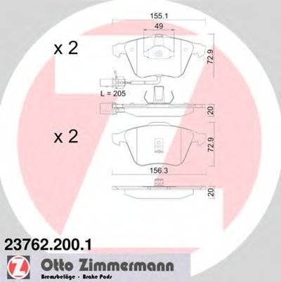 Комплект тормозных колодок, дисковый тормоз ZIMMERMANN купить