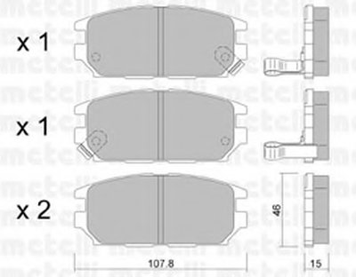 2204830 METELLI Комплект тормозных колодок, дисковый тормоз