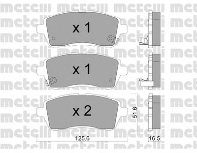 2207931 METELLI Комплект тормозных колодок, дисковый тормоз