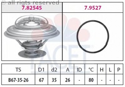 78254 FACET Термостат, охлаждающая жидкость