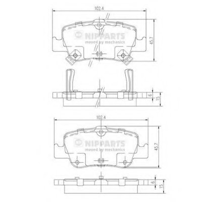 J3612033 NIPPARTS Комплект тормозных колодок, дисковый тормоз