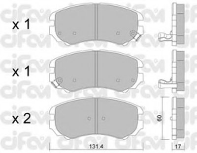 8225030 CIFAM Комплект тормозных колодок, дисковый тормоз