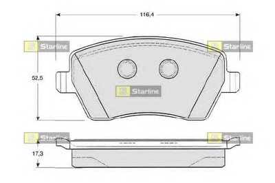 BDS331 STARLINE Комплект тормозных колодок, дисковый тормоз