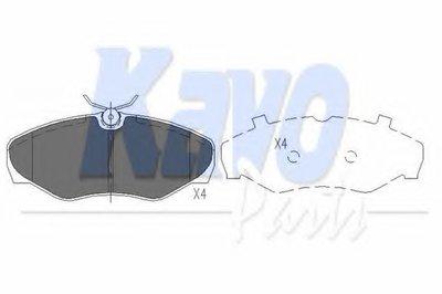 KBP6566 KAVO PARTS Комплект тормозных колодок, дисковый тормоз