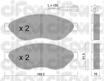 8227081 CIFAM Комплект тормозных колодок, дисковый тормоз