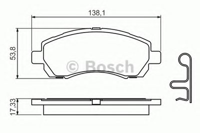 0986424770 BOSCH Комплект тормозных колодок, дисковый тормоз