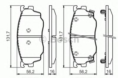 0986494394 BOSCH Комплект тормозных колодок, дисковый тормоз