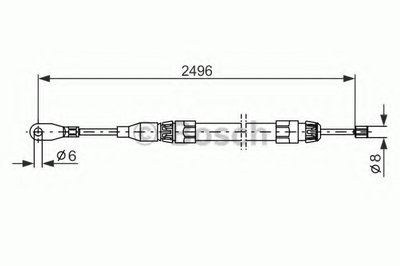 1987477306 BOSCH Трос, стояночная тормозная система