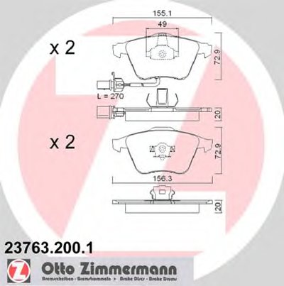 Комплект тормозных колодок, дисковый тормоз ZIMMERMANN купить