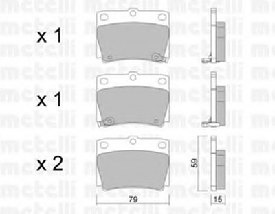 2204840 METELLI Комплект тормозных колодок, дисковый тормоз
